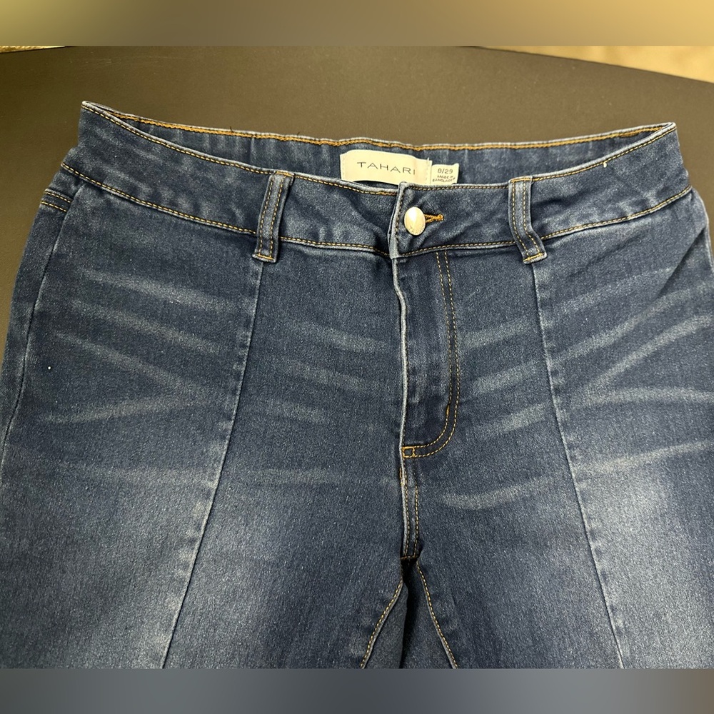 Blue Boot Leg Tahari Dark Blue Jeans - Picture 4 of 8